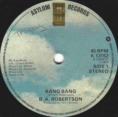 B.A. Robertson - Bang Bang (UK) 22967 Vinyl Singles Goede Staat