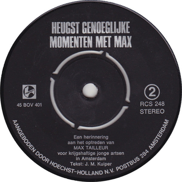 Max Van Praag - Heugst Genoeglijke Momenten 11440 Vinyl Singles Goede Staat