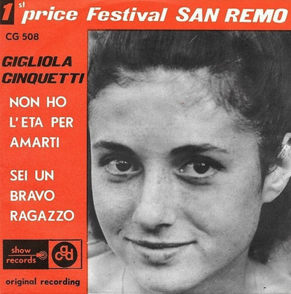 Gigliola Cinquetti - Non Ho L'Eta' (Per Amarti) 40075 Vinyl Singles Goede Staat