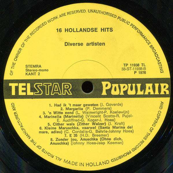 Various - 16 Hollandse Hits (LP) 41102 Vinyl LP Goede Staat