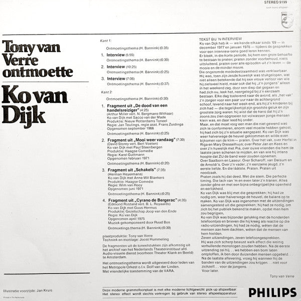 Tony van Verre Ontmoette Ko van Dijk - Tony van Verre Ontmoette Ko van Dijk (LP) 48301 Vinyl LP Goede Staat