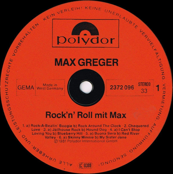 Max Greger - Rock 'N' Roll Mit Max (LP) 41072 Vinyl LP Goede Staat