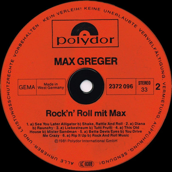 Max Greger - Rock 'N' Roll Mit Max (LP) 41072 Vinyl LP Goede Staat