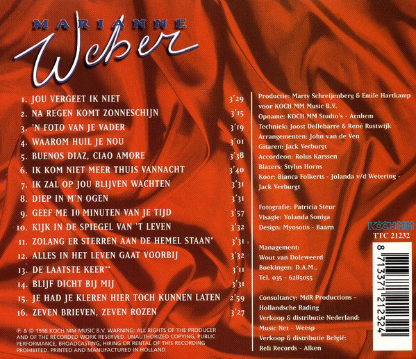 Marianne Weber - Jou Vergeet Ik Niet (CD) Compact Disc Goede Staat