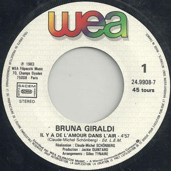 Bruna Giraldi - Il Y A De L'amour Dans L'air 29825 Vinyl Singles Goede Staat