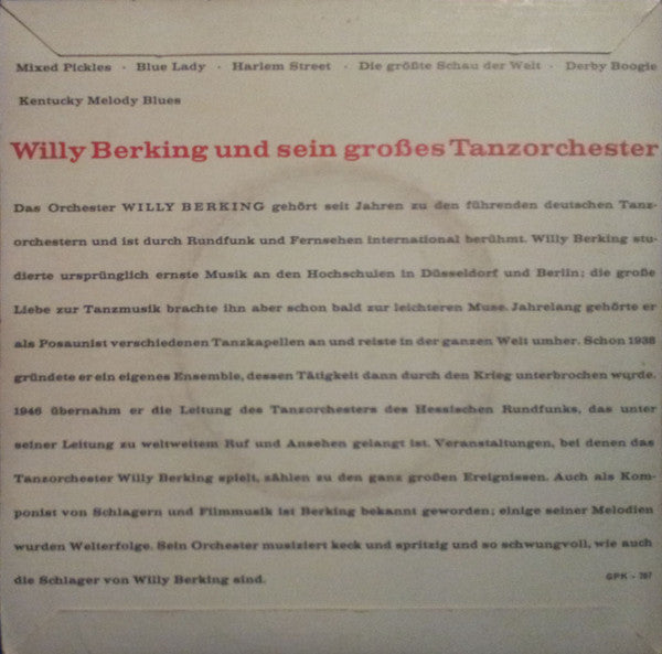 Willy Berking Und Sein Großes Tanzorchester - Willy Berking Und Sein Großes Tanzorchester 16759 Vinyl Singles Goede Staat