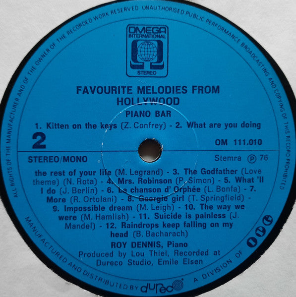 Roy Dennis - Favourite Melodies From Hollywood Piano Bar (LP) 44386 Vinyl LP Goede Staat