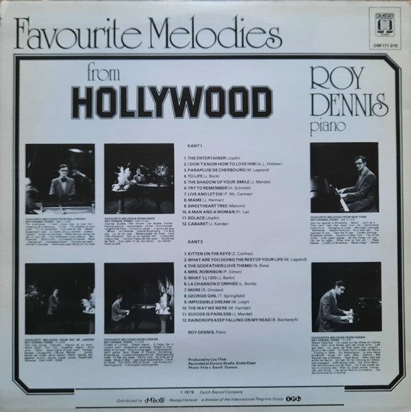 Roy Dennis - Favourite Melodies From Hollywood Piano Bar (LP) 44386 Vinyl LP Goede Staat