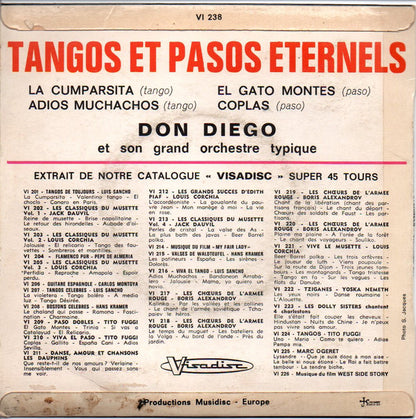 Don Diego Et Son Orchestre - Tangos Et Pasos Eternels (EP)  20005 Vinyl Singles EP Goede Staat