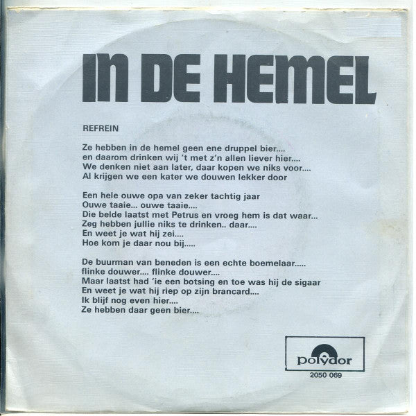 Leo Den Hop - In De Hemel Is Geen Druppel Bier 33914 (B) Vinyl Singles Goede Staat