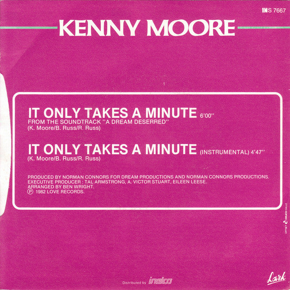 Kenny Moore - It Only Takes A Minute 11787 Vinyl Singles Goede Staat