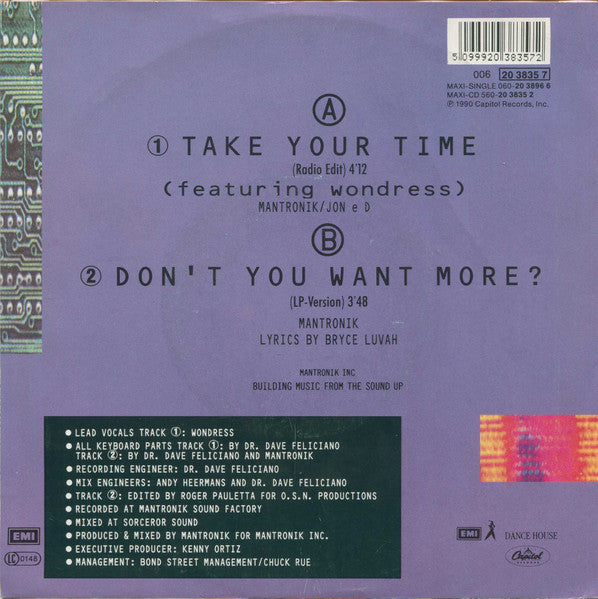 Mantronix - Take Your Time 16748 Vinyl Singles Goede Staat