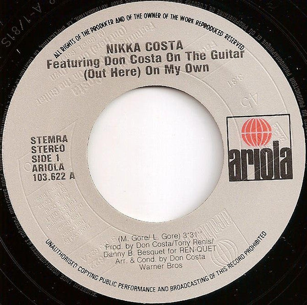 Nikka Costa Featuring Don Costa - (Out Here) On My Own 35613 Vinyl Singles Goede Staat