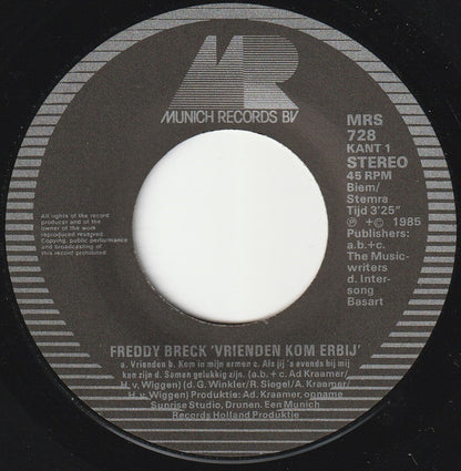 Freddy Breck - Vrienden Kom Erbij 30483 Vinyl Singles Goede Staat