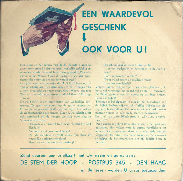 Ds. F. J. Voorhuis, Claude De Meyer, Marie-Louise Girod - De Stem Der Hoop 03806 Vinyl Singles Goede Staat