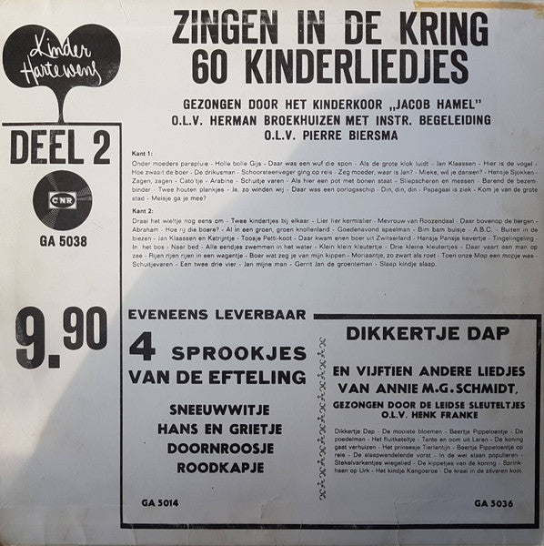 Kinderkoor Jacob Hamel - Zingen In De Kring 2 (LP) 40935 Vinyl LP Goede Staat