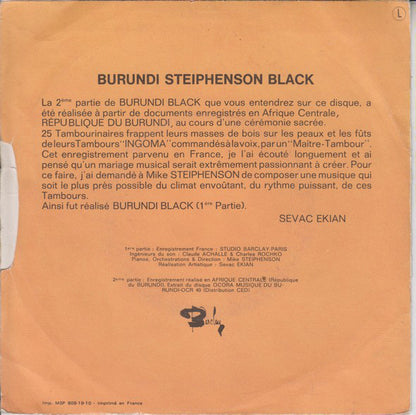 Burundi Steiphenson Black - Burundi Black 14604 Vinyl Singles Goede Staat