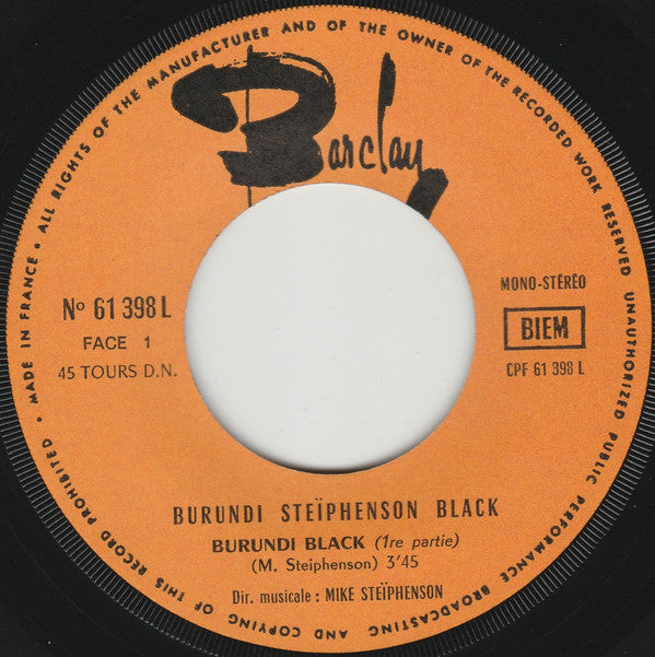 Burundi Steiphenson Black - Burundi Black 14604 Vinyl Singles Goede Staat