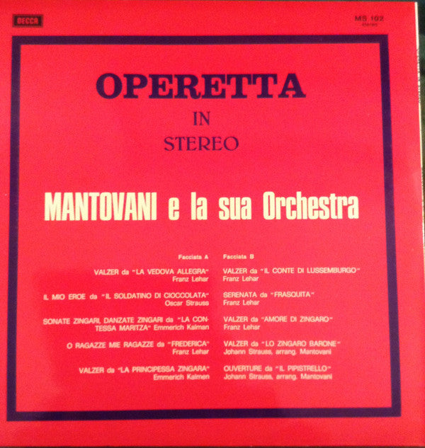 Mantovani And His Orchestra - Operetta In Stereo (LP) 42390 Vinyl LP Goede Staat