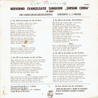 Hervormd Evangelisatie Zangkoor "Sursum Corda" Te Soest - Is Er Plaats Voor Jezus (EP) 32153 Vinyl Singles Goede Staat