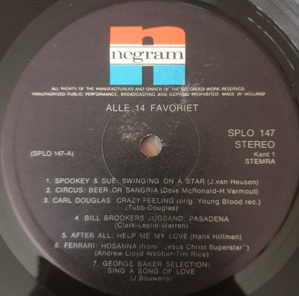 Various - Alle 14 Favoriet (LP) 41607 Vinyl LP Goede Staat