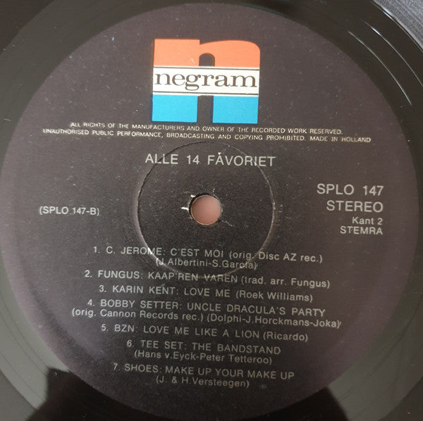 Various - Alle 14 Favoriet (LP) 41607 Vinyl LP Goede Staat