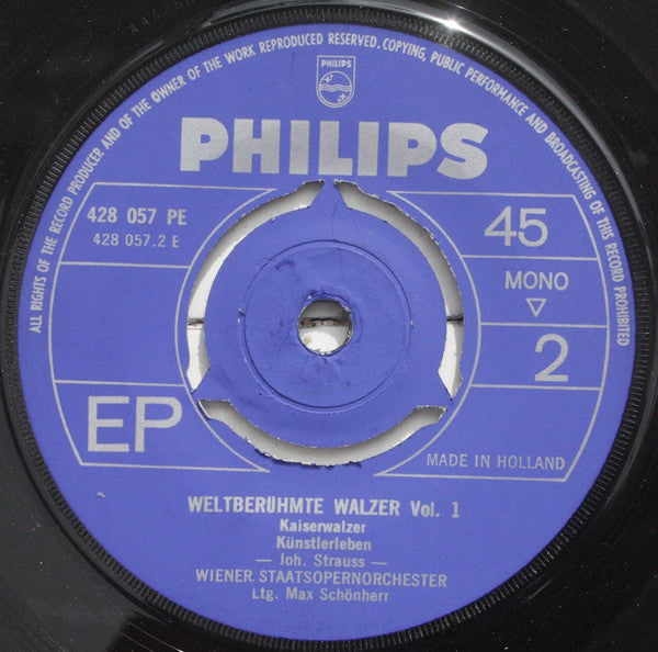 Wiener Staatsopernorchester - Weltberühmte Walzer No 1 (EP) 13458 Vinyl Singles EP Goede Staat