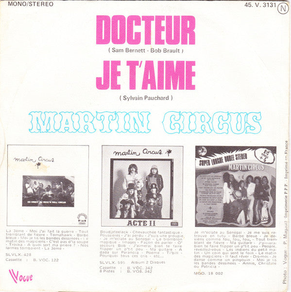 Martin Circus - Docteur 27088 Vinyl Singles Goede Staat