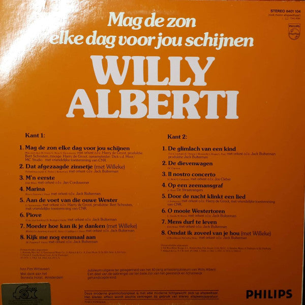 Willy Alberti - Mag De Zon Elke Dag Voor Je Schijnen (LP) 42173 Vinyl LP Goede Staat