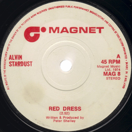 Alvin Stardust - Red Dress 07547 Vinyl Singles Goede Staat