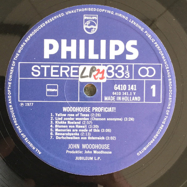 John Woodhouse - Woodhouse Proficiat! (LP) 40852 Vinyl LP Goede Staat