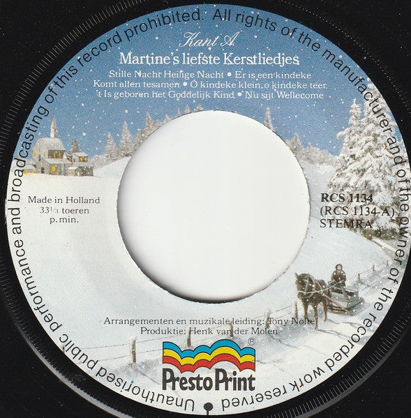 Martine Bijl - Martine's Liefste Kerstliedjes 01157 Vinyl Singles Goede Staat