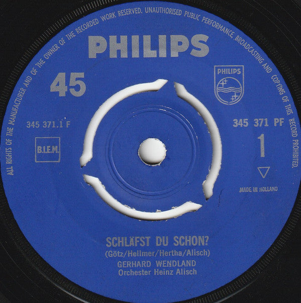 Gerhard Wendland - Schlafst Du Schon 40054 Vinyl Singles Goede Staat