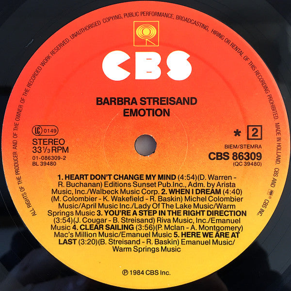 Barbra Streisand - Emotion (LP) 46491 Vinyl LP Goede Staat