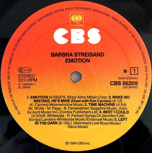 Barbra Streisand - Emotion (LP) 46491 Vinyl LP Goede Staat