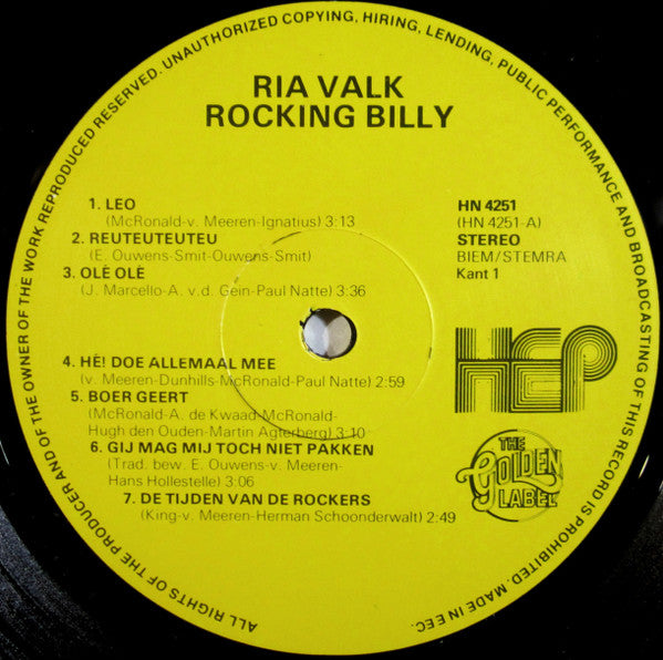 Ria Valk - Rocking Billy (LP) 48574 Vinyl LP Goede Staat