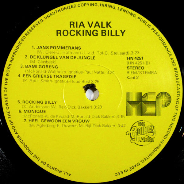 Ria Valk - Rocking Billy (LP) 48574 Vinyl LP Goede Staat