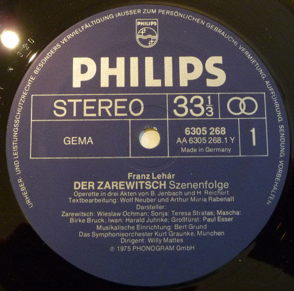 Franz Lehár - Der Zarewitsch (LP) 44372 Vinyl LP Goede Staat