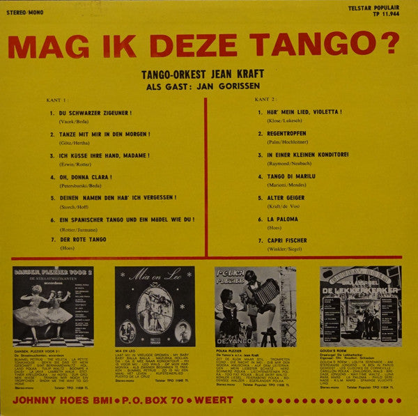 Tango Orkest Jean Kraft Als Gast: Jan Gorissen - Mag Ik Deze Tango (LP) 42503 Vinyl LP Goede Staat