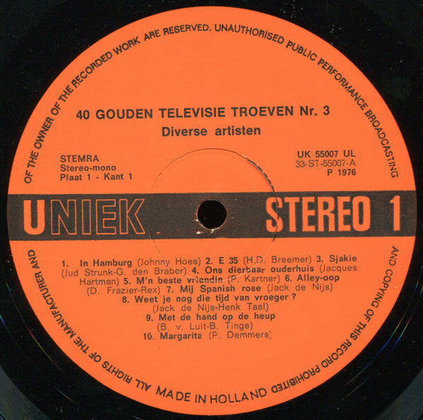 Various - 40 Gouden Televisie Troeven 3 (LP) 46655 Vinyl LP Goede Staat