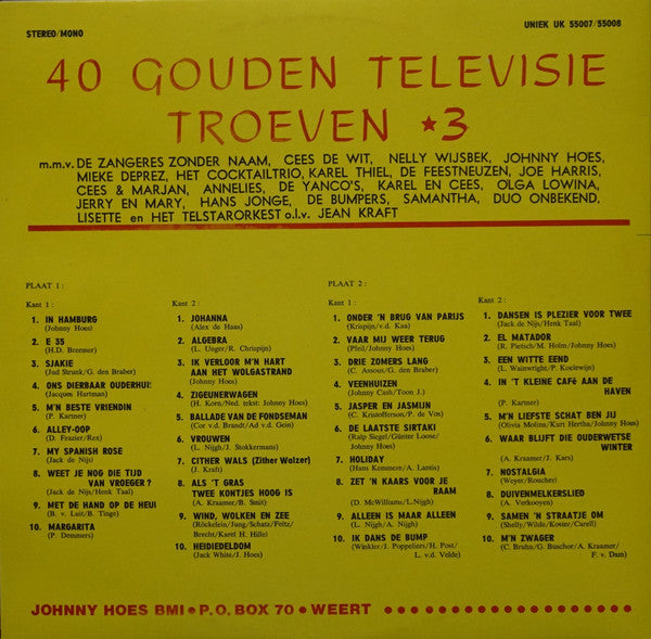 Various - 40 Gouden Televisie Troeven 3 (LP) 46655 Vinyl LP Goede Staat