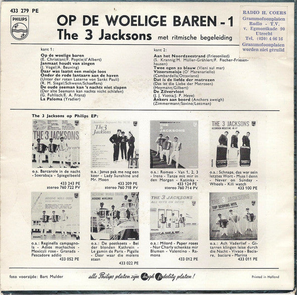 3 Jacksons - Op De Woelige Baren 1 (EP) 10236 Vinyl Singles EP Goede Staat