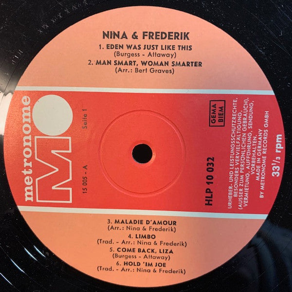 Nina & Frederik ‎- Nina & Frederik (LP) 46293 Vinyl LP Goede Staat