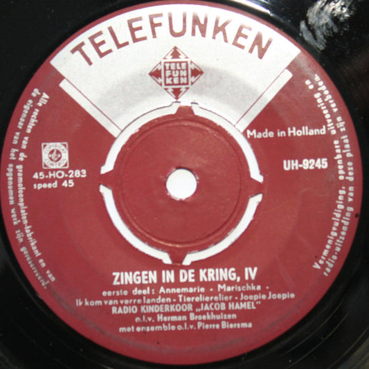 Kinderkoor Jacob Hamel - Zingen In De Kring IV (EP) 18183 Vinyl Singles EP Hoes: Generic