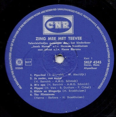 Kinderkoor Jacob Hamel - Zing Mee Met Teevee (LP) 40859 Vinyl LP Goede Staat