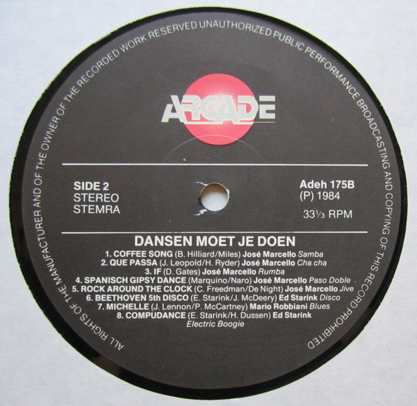 José Marcello, Mario Robbiani, Ed Starink - Dansen Moet Je Doen (LP) 42895 Vinyl LP Goede Staat