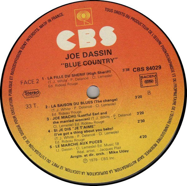 Joe Dassin - Blue Country (LP) 46589 Vinyl LP Goede Staat