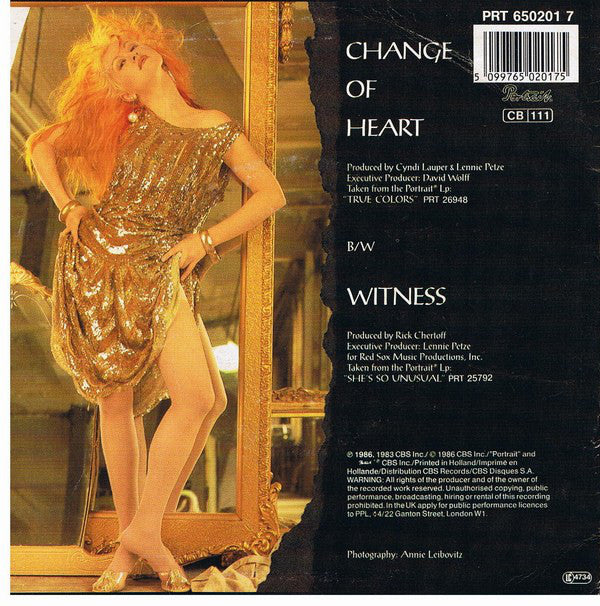 Cyndi Lauper - Change Of Heart 12489 Vinyl Singles Goede Staat