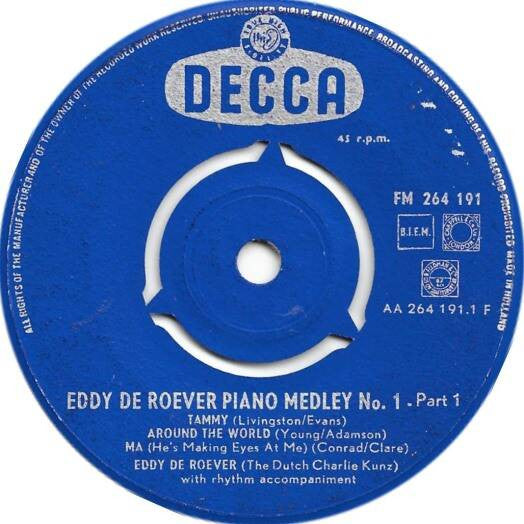 Eddy de Roever - Piano Medley - No. 1 32269 Vinyl Singles Goede Staat