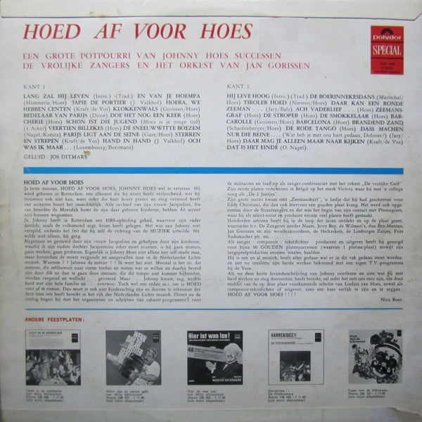 Johnny Hoes - Hoed Af Voor Hoes (LP) 43399 Vinyl LP Goede Staat